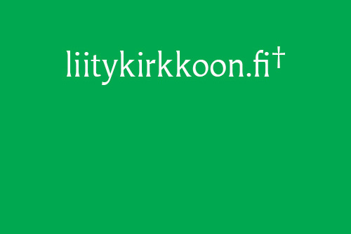 Vihreällä pohjalla teksti liitykirkkoon.fi