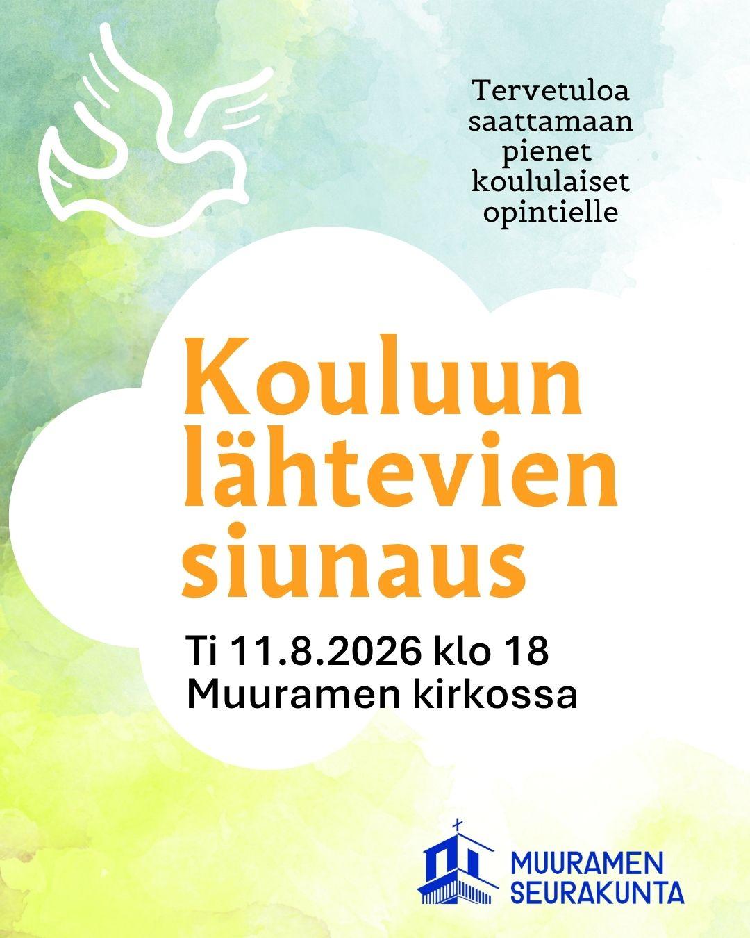 Kouluun lähtevien siunaaminen